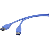 Renkforce USB-Kabel USB 3.2 Gen1 (USB 3.0 / USB 3.1 Gen1) USB-A Stecker, USB-A Buchse 1.00m Blau vergoldete Steckkontakte Renkforce USB-Kabel USB 3.2 Gen1 (USB 3.0 / USB 3.1 Gen1) USB-A Stecker, USB-A Buchse 1.00m Blau vergoldete Steckkontakte