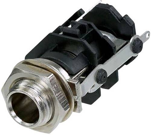 Rean AV RJ3VM-S-CON Klinken-Steckverbinder 6.35 mm Buchse, Einbau vertikal Polzahl: 3 Stereo Schwar