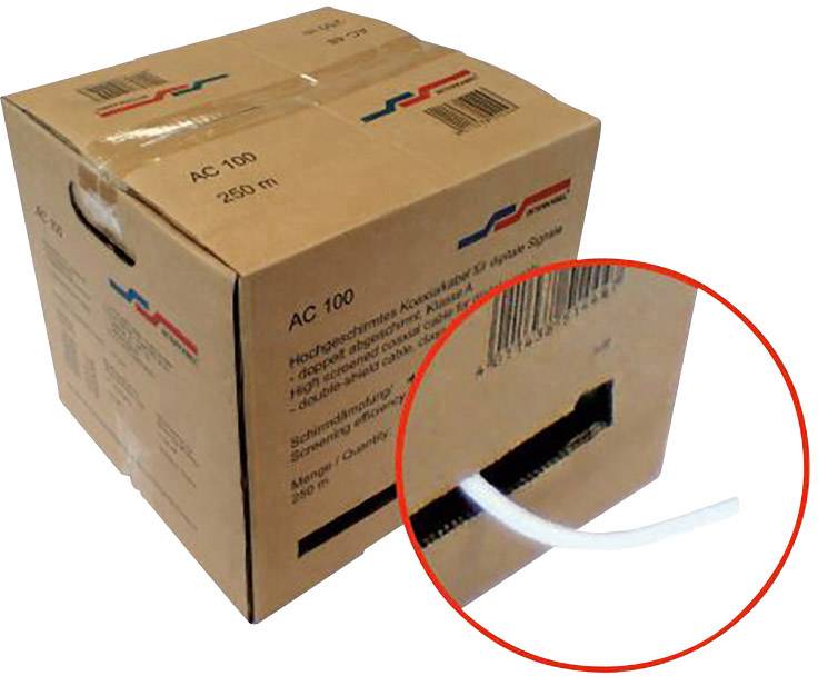 Interkabel AC100-250B Koaxialkabel Außen-Durchmesser: 6.90 mm 75 Ω 120 dB Weiß 250 m
