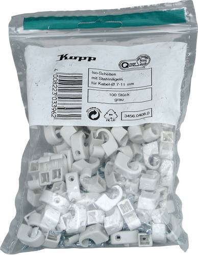 Kopp 345604080 Cable Clips Bundle Dia 7-10mm Grey 100pieces