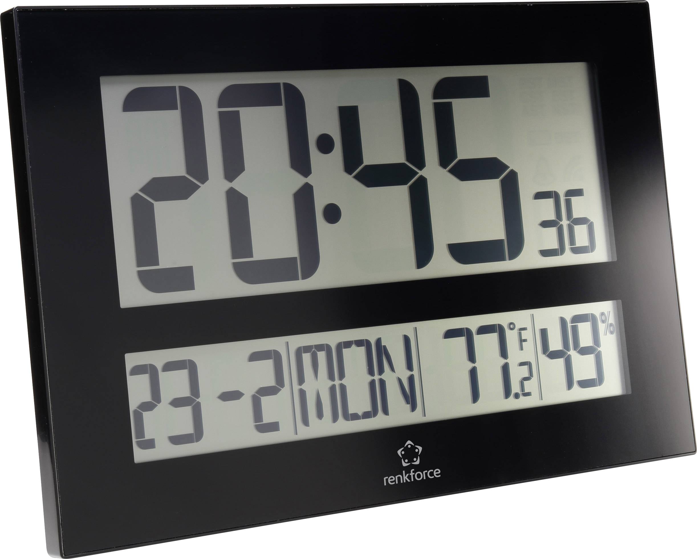 Renkforce C8461 Funk Wanduhr 430mm x 288mm x 32mm Schwarz