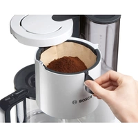 Bosch Haushalt TKA8011 Kaffeemaschine Weiß, Anthrazit Fassungsvermögen Tassen=10 Glaskanne, Warmhaltefunktion Bosch Haushalt TKA8011 Kaffeemaschine Weiß, Anthrazit Fassungsvermögen Tassen=10 Glaskanne, Warmhaltefunktion