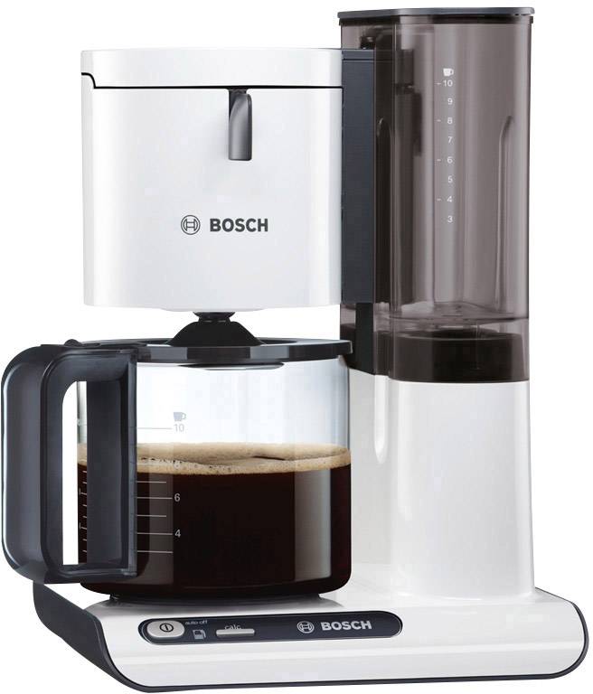 Bosch Haushalt TKA8011 Kaffeemaschine Weiß, Anthrazit Fassungsvermögen Tassen=10 Glaskanne, Warmhaltefunktion
