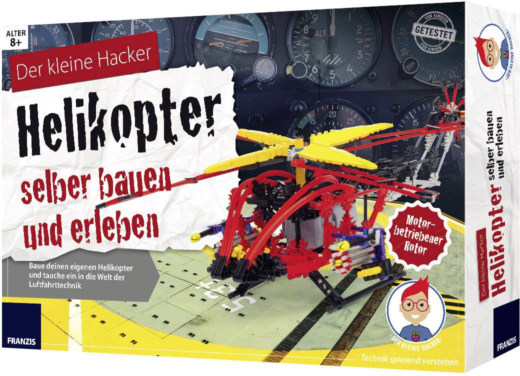 Franzis Verlag 65334 Der kleine Hacker: Helikopter selber bauen und erleben Mechanik Bausatz ab 8 Jahre