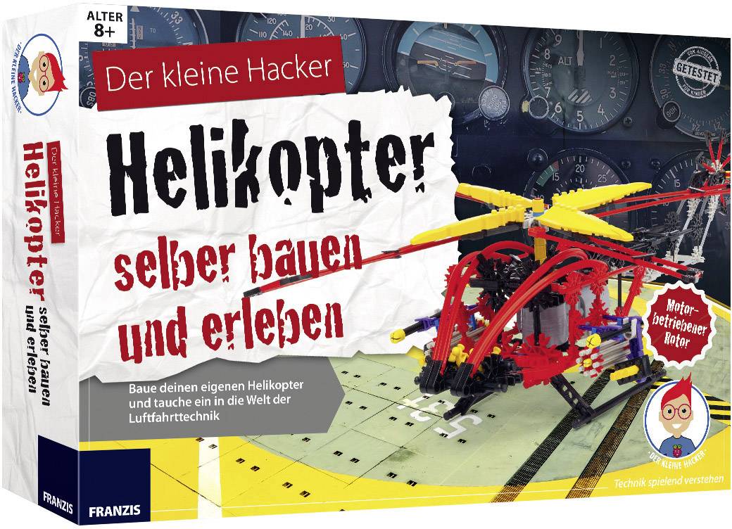 Franzis Verlag 65334 Der kleine Hacker: Helikopter selber bauen und erleben Mechanik Bausatz ab 8 Jahre