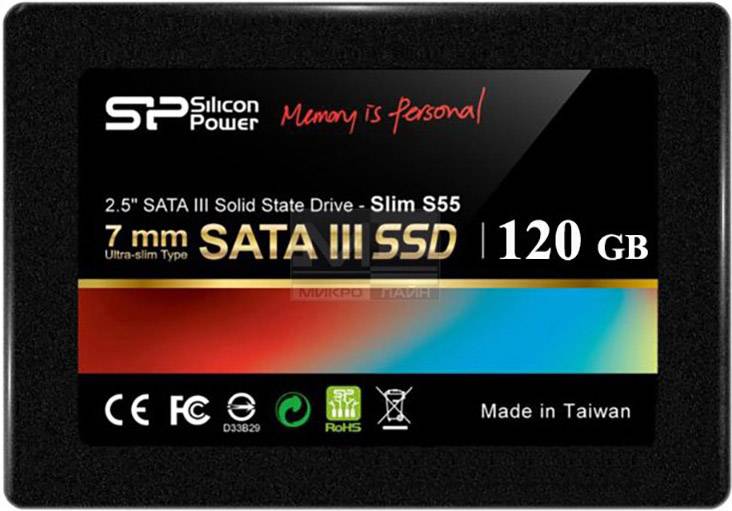 Silicon Power 120 GB Interne SATA SSD 6.35 cm (2.5 Zoll) SATA 6 Gb/s Retail SP120GBSS3S55S25
