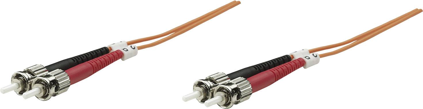 Intellinet 470056 Glasfaser LWL Anschlusskabel 1.00 m Orange [1x ST-Stecker - 1x ST-Stecker] 50/125 µ Multimode OM2