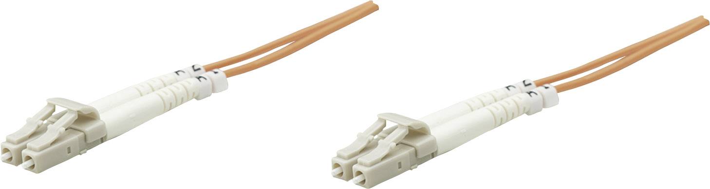 Intellinet 470322 Glasfaser LWL Anschlusskabel 3.00 m Orange [1x LC-Stecker - 1x LC-Stecker] 50/125 µ Multimode OM2