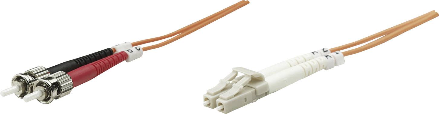 Intellinet 470421 Glasfaser LWL Anschlusskabel 3.00 m Orange [1x LC-Stecker - 1x ST-Stecker] 50/125 µ Multimode OM2