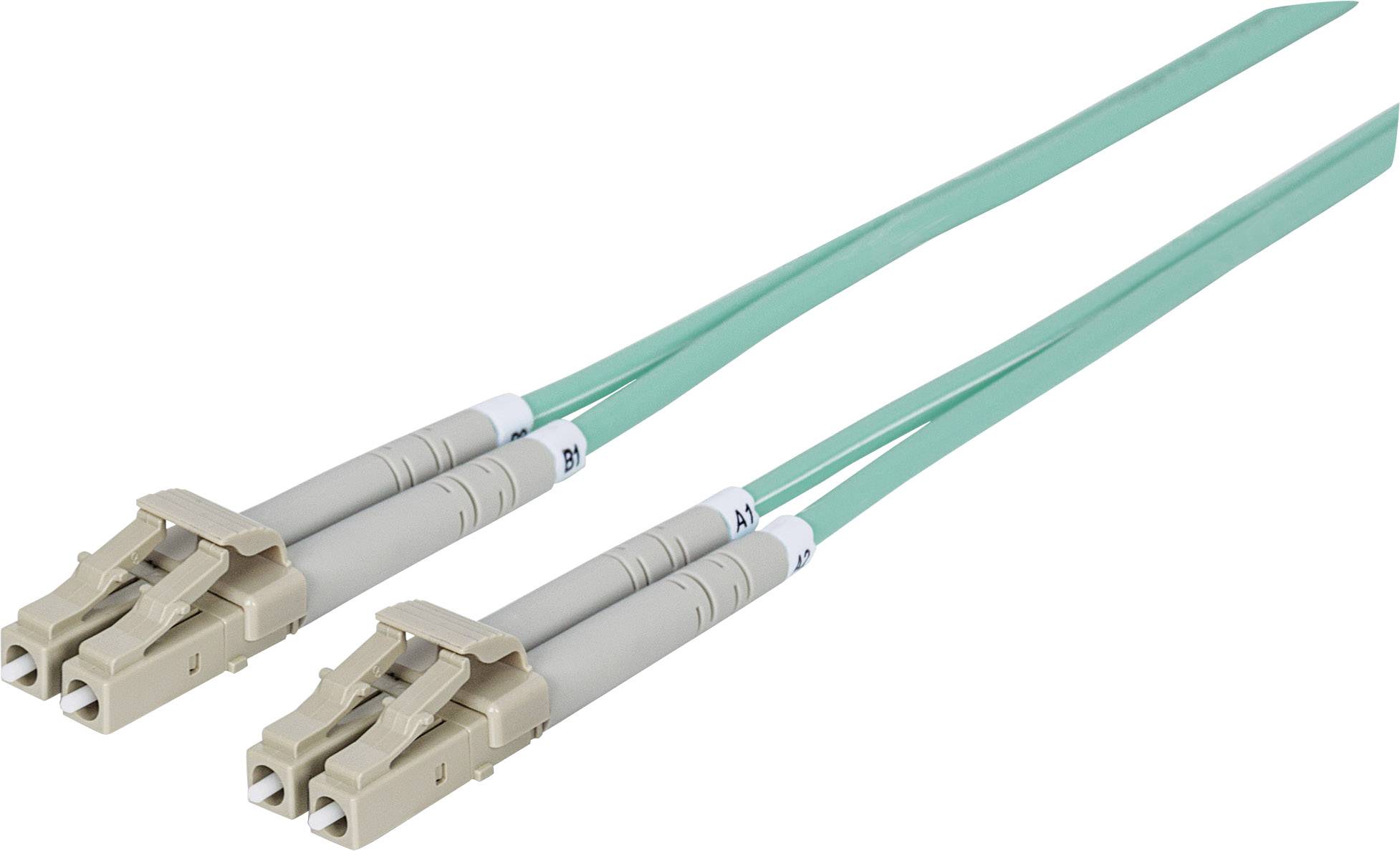 Intellinet 750868 Glasfaser LWL Anschlusskabel 1.00 m Türkis [1x LC-Stecker - 1x LC-Stecker] 50/125 µ Multimode OM3