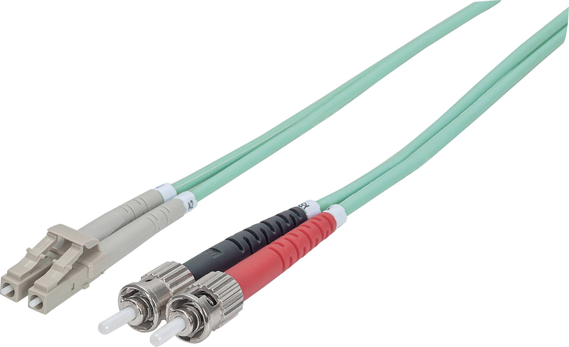 Intellinet 751117 Glasfaser LWL Anschlusskabel 1.00 m Türkis [1x ST-Stecker - 1x LC-Stecker] 50/125 µ Multimode OM3