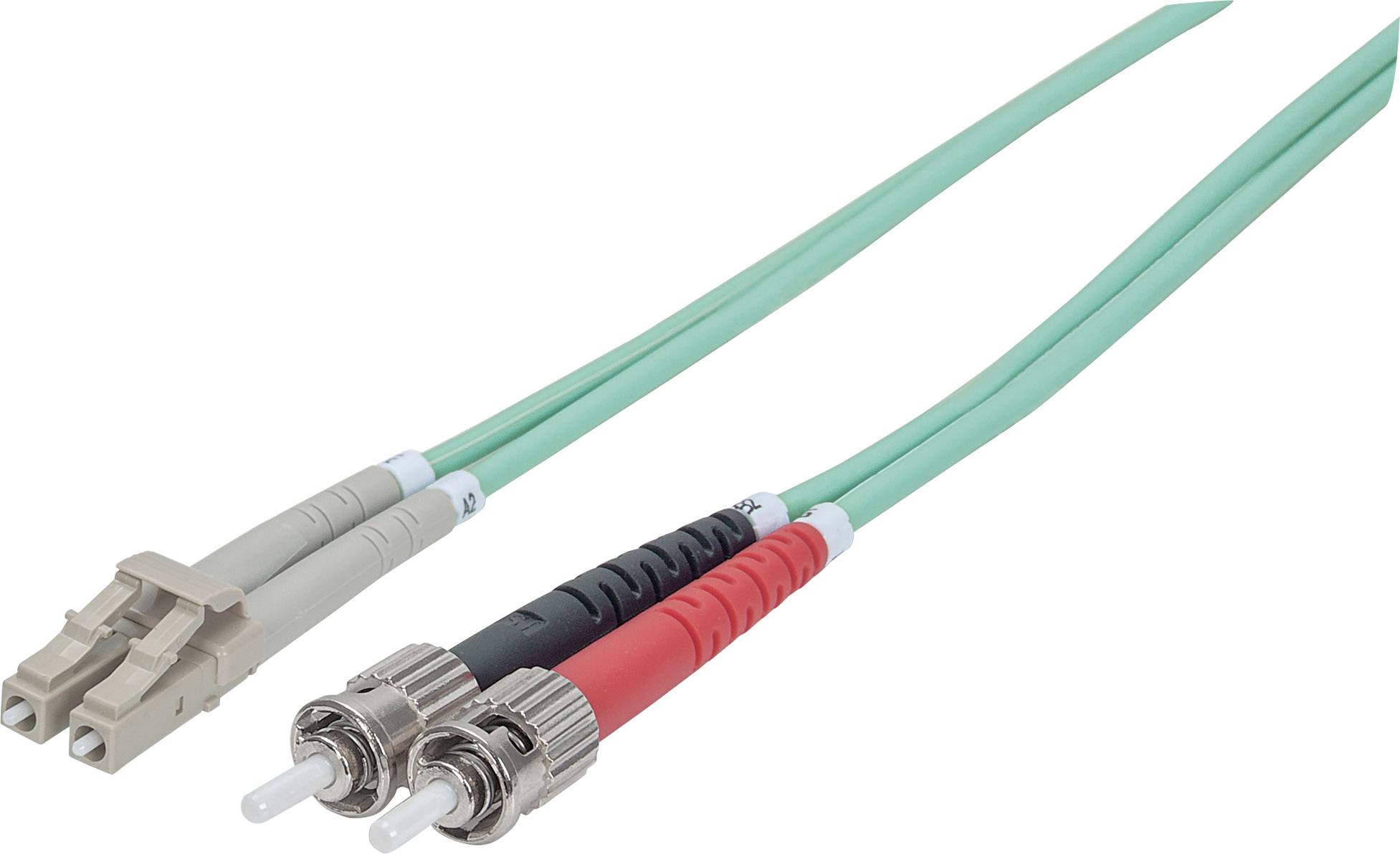 Intellinet 751001 Glasfaser LWL Anschlusskabel 2.00 m Türkis [1x ST-Stecker - 1x LC-Stecker] 50/125 µ Multimode OM3