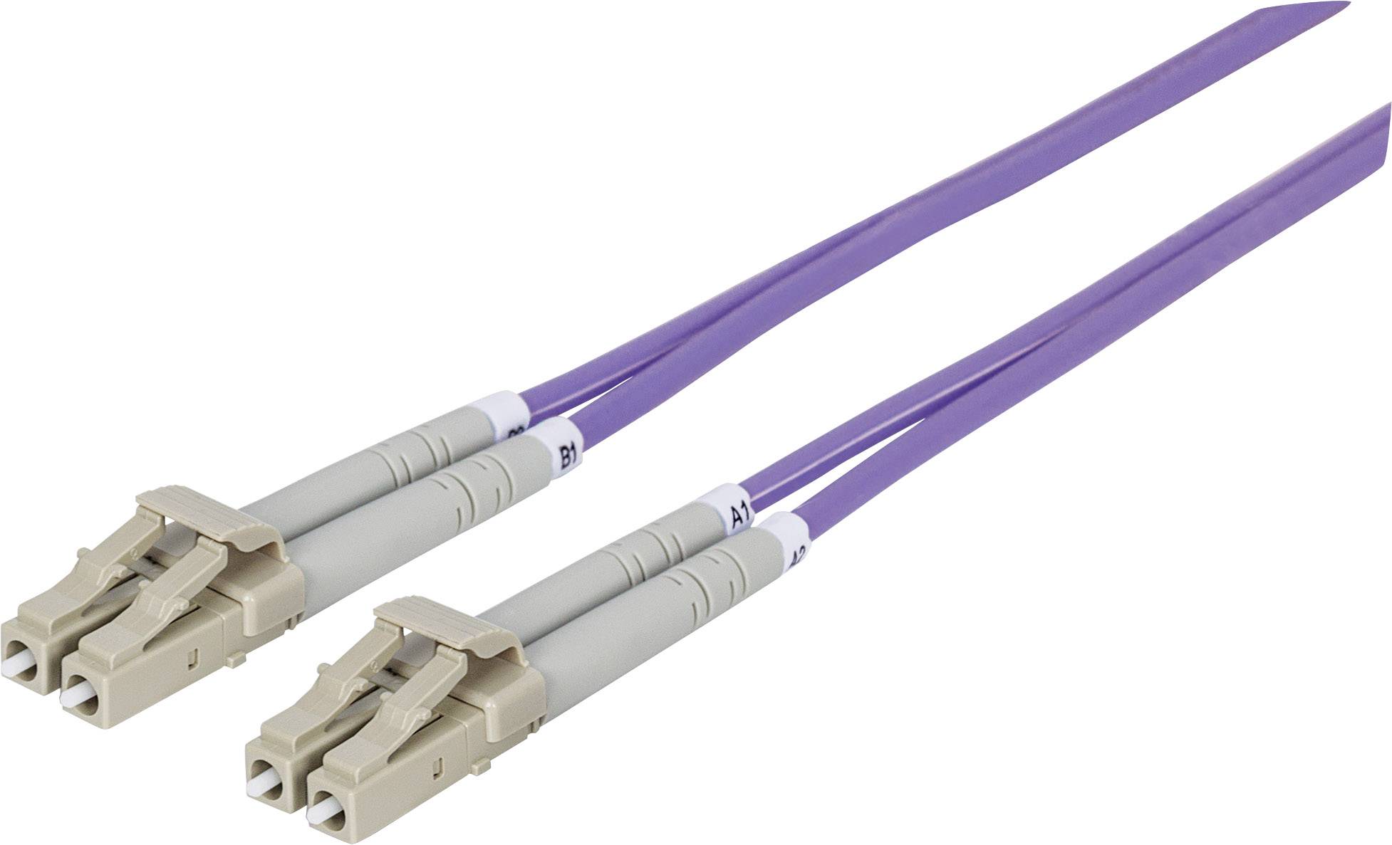 Intellinet 750875 Glasfaser LWL Anschlusskabel 1.00 m Lila, Violett [1x LC-Stecker - 1x LC-Stecker] 50/125 µ Multimode OM4