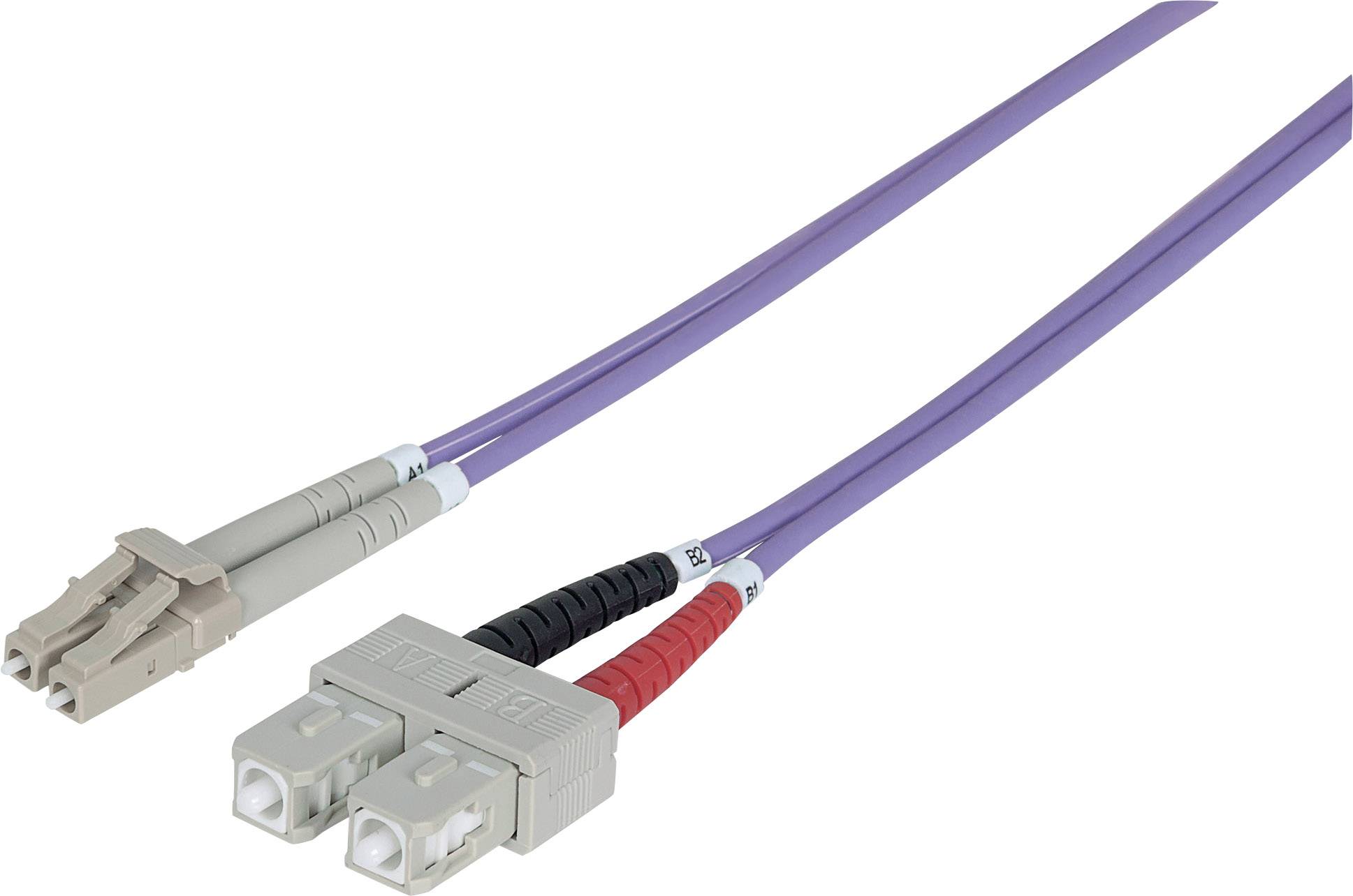 Intellinet 750936 Glasfaser LWL Anschlusskabel 3.00m Lila, Violett [1x LC-Stecker - 1x SC-Stecker] 50/125 µ Multimode OM4