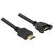 Delock HDMI Verlängerungskabel HDMI-A Stecker, HDMI-A Buchse 1.00 m Schwarz 85102 schraubbar, vergo