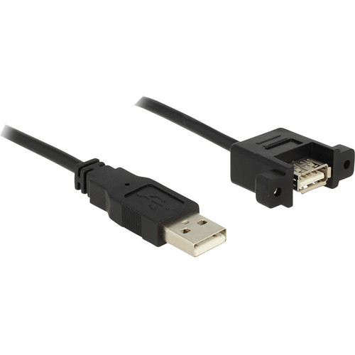 Delock USB-Kabel USB 2.0 USB-A Stecker, USB-A Buchse 1.00 m Schwarz 85106