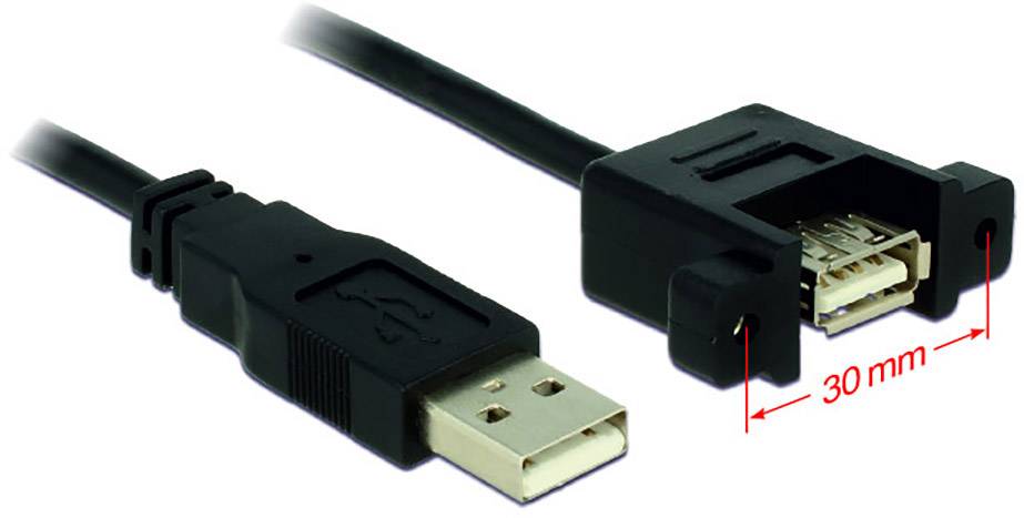 Delock USB-Kabel USB 2.0 USB-A Stecker, USB-A Buchse 1.00 m Schwarz 85106