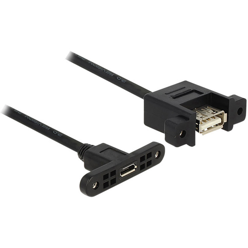 Delock USB-Kabel USB 2.0 USB-Micro-B Buchse, USB-A Buchse 0.25m Schwarz 85109