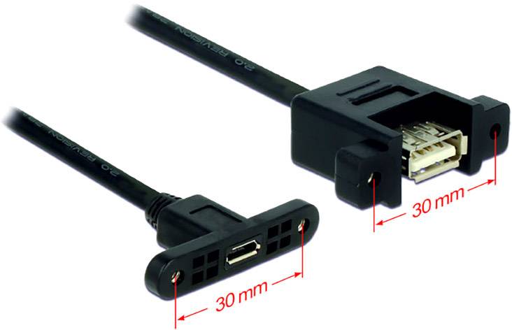 Delock USB-Kabel USB 2.0 USB-Micro-B Stecker, USB-A Buchse 1.00 m Schwarz 85110