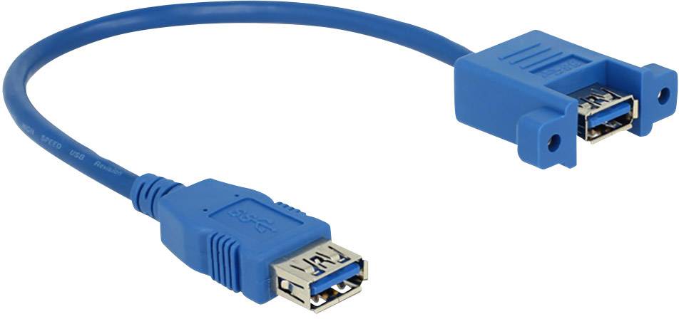 Delock USB-Kabel USB 3.2 Gen1 USB-A Buchse, USB-A Buchse 0.25 m Blau 85111
