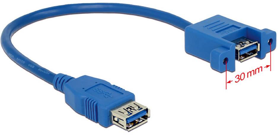 Delock USB-Kabel USB 3.2 Gen1 USB-A Buchse, USB-A Buchse 0.25 m Blau 85111
