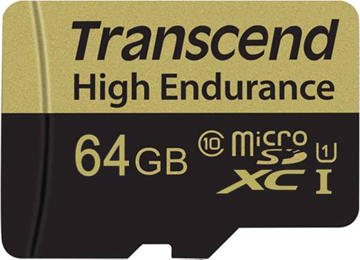 Transcend High Endurance microSDXC-Karte 64 GB Class 10 inkl. SD-Adapter