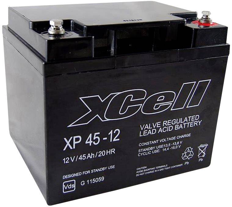 XCell XP 45 - 12 XP4512 Bleiakku 12V 45Ah Blei-Vlies (AGM) (B x H x T) 197 x 170 x 165mm M6-Schraubanschluss Wartungsfrei