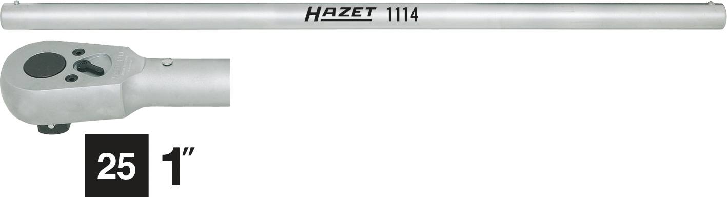 Drehmomentschlüssel von Hazet, Modell 1114, mit einer Größe von 1 Zoll und einer Länge von 25 Zoll.