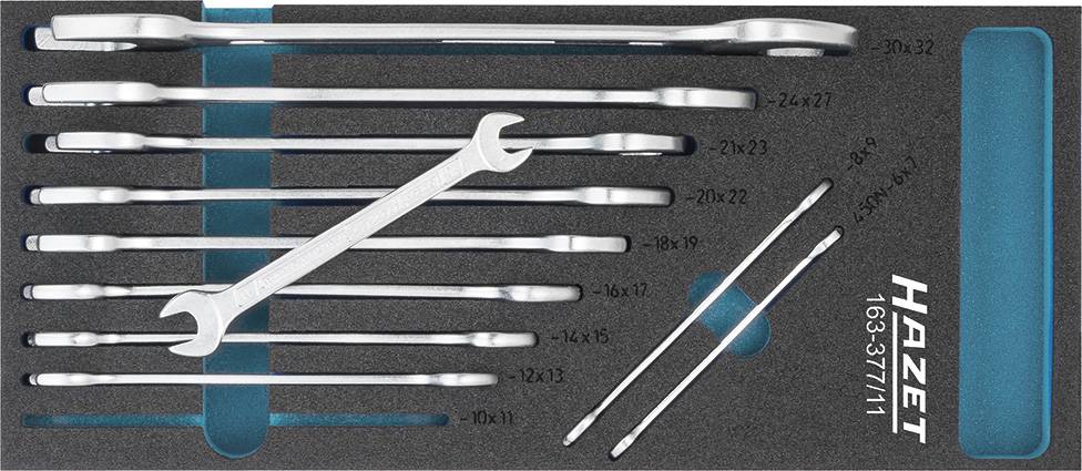 Hazet 163-377/11 Doppel-Maulschlüssel-Satz 11teilig Schlüsselweite (Metrisch) 6 - 32 mm