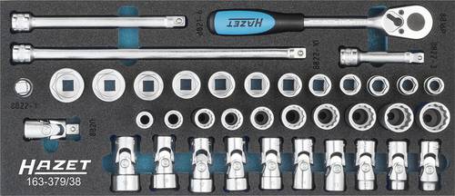 Hazet Steckschlüsselsatz metrisch 3/8  (10 mm) 38teilig 163-379/38