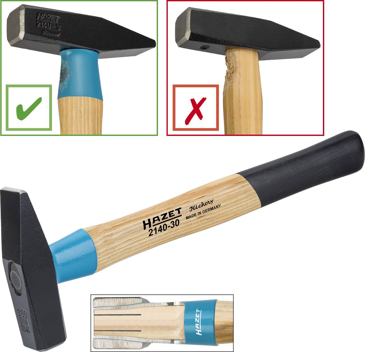 Hazet BluGuard 2140-20 Schlosserhammer 303 g 280 mm DIN 1041 1 St.