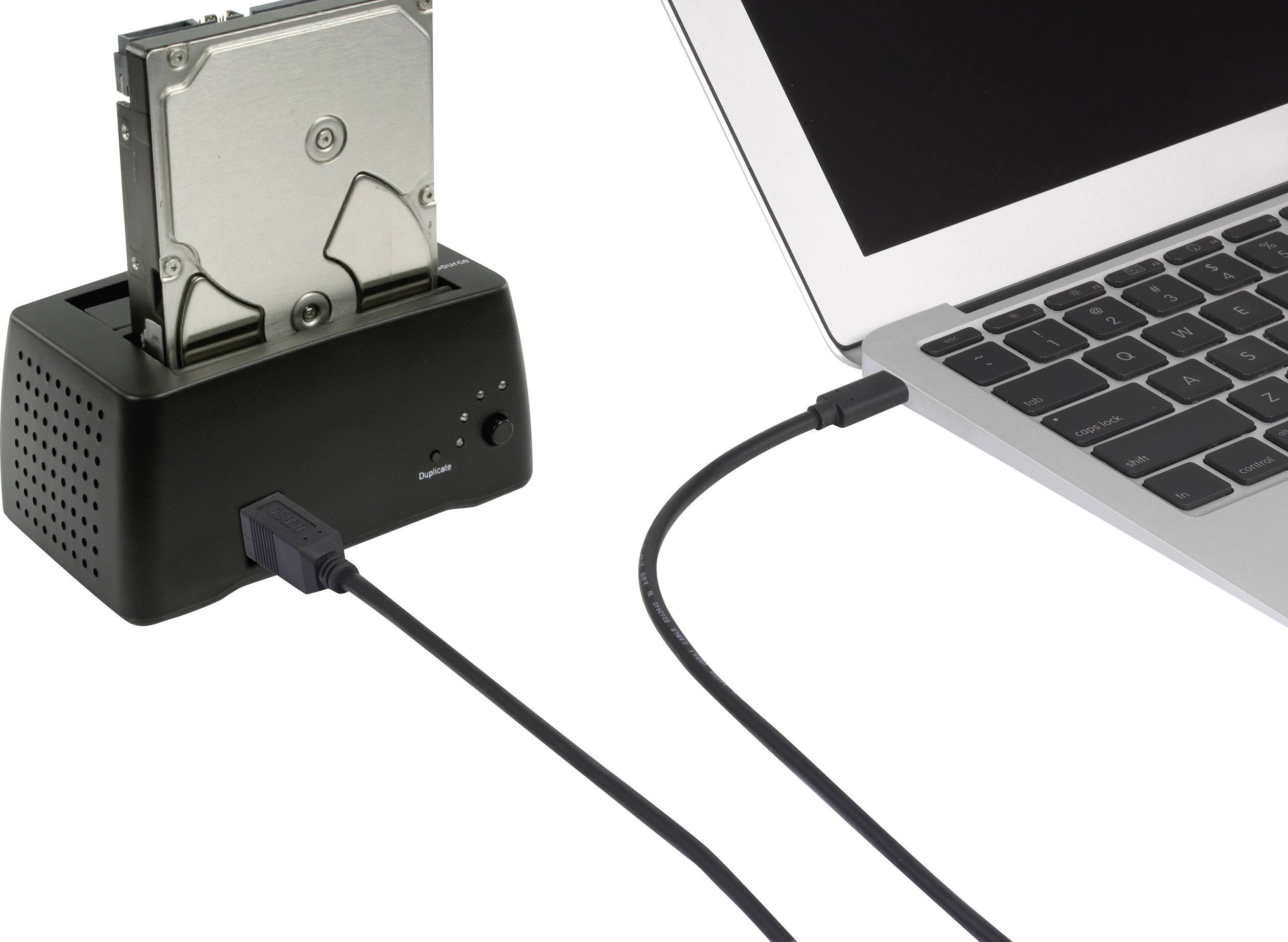 Renkforce USB-Kabel USB 3.2 Gen1 (USB 3.0 / USB 3.1 Gen1) USB-C™ Stecker, USB-B Stecker 1.00m Schwarz vergoldete Steckkontakte