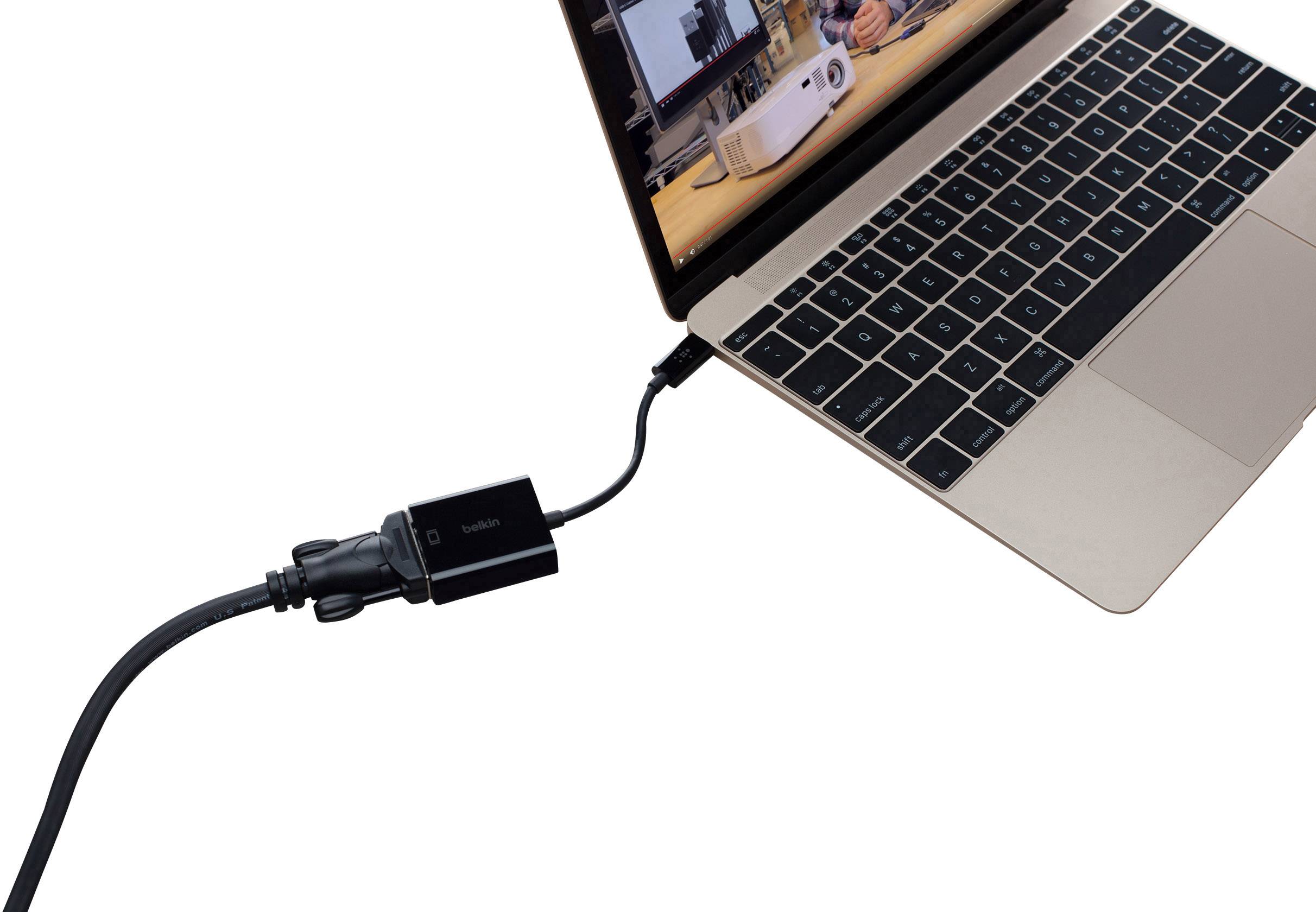 Belkin F2CU037btBLK USB / VGA Adapter [1x USB-C® Stecker - 1x VGA-Buchse] Schwarz 15.00 cm
