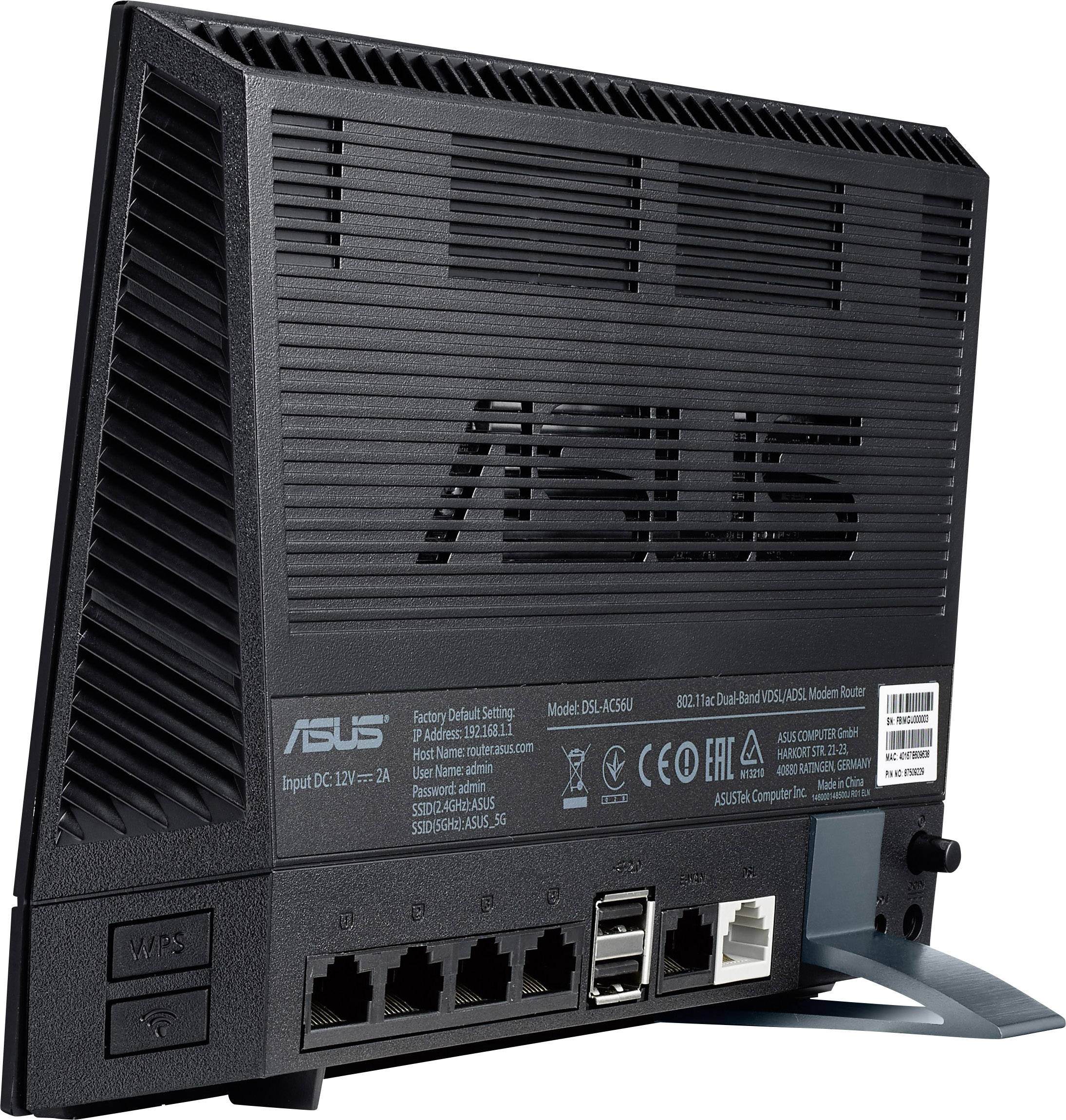 Asus DSL-AC56U WLAN Router mit Modem Integriertes Modem: VDSL, ADSL2+, ADSL 2.4GHz, 5GHz 1.2 GBit/s