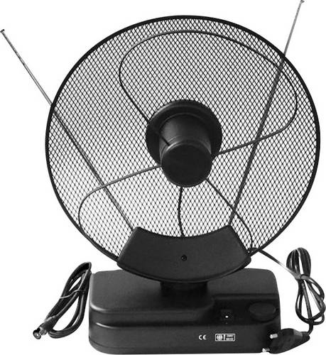 F22 Aktive DVB-T/T2-Teleskopantenne Innenbereich Verstärkung: 36 dB Schwarz