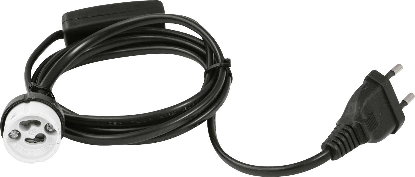 Eurolite 51100667 Lampenfassung GU10 230V mit Eurostecker, mit Wippschalter