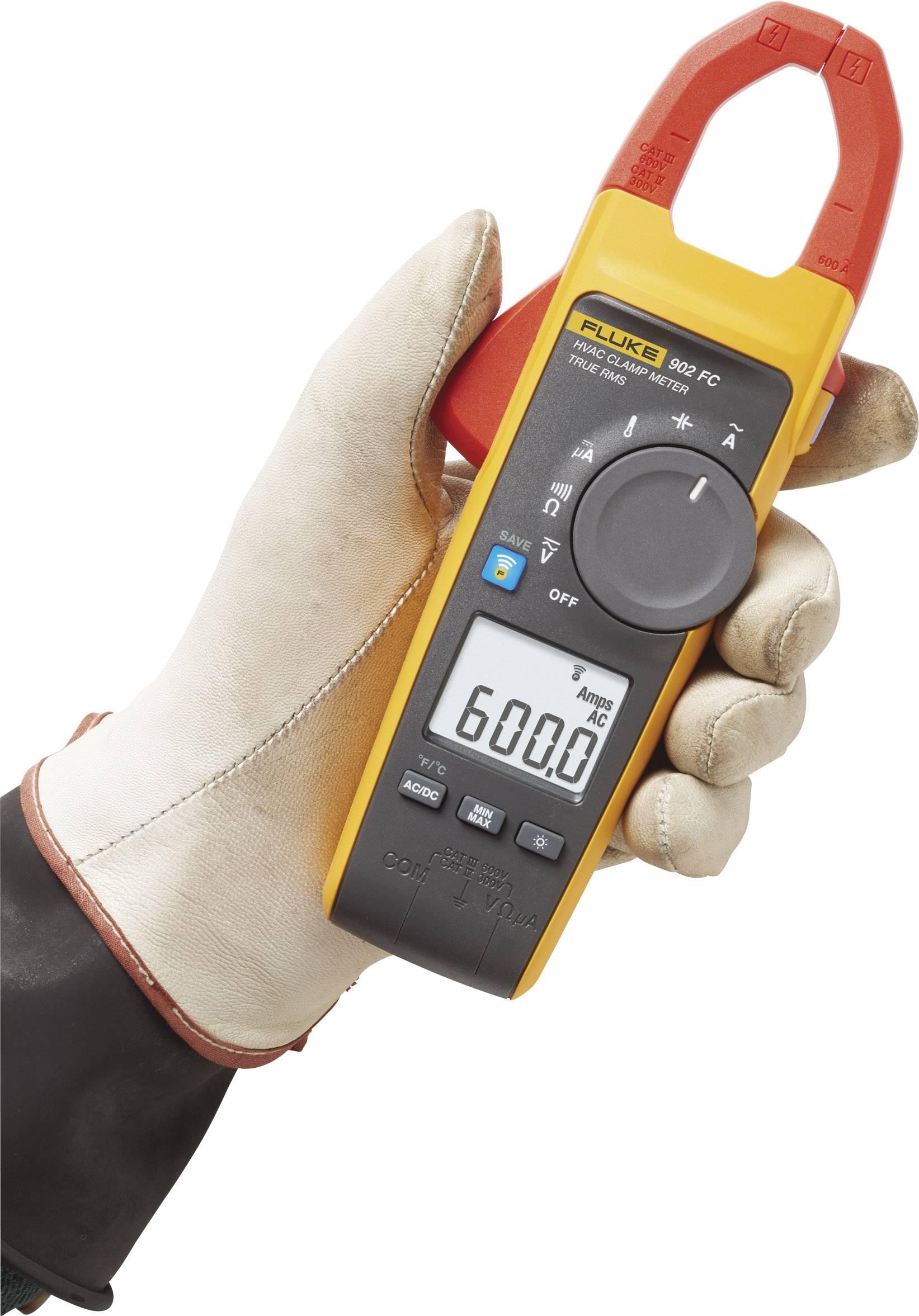 Fluke 902 FC Stromzange, Hand-Multimeter digital CAT III 600 V, CAT IV 300V Anzeige (Counts): 6000