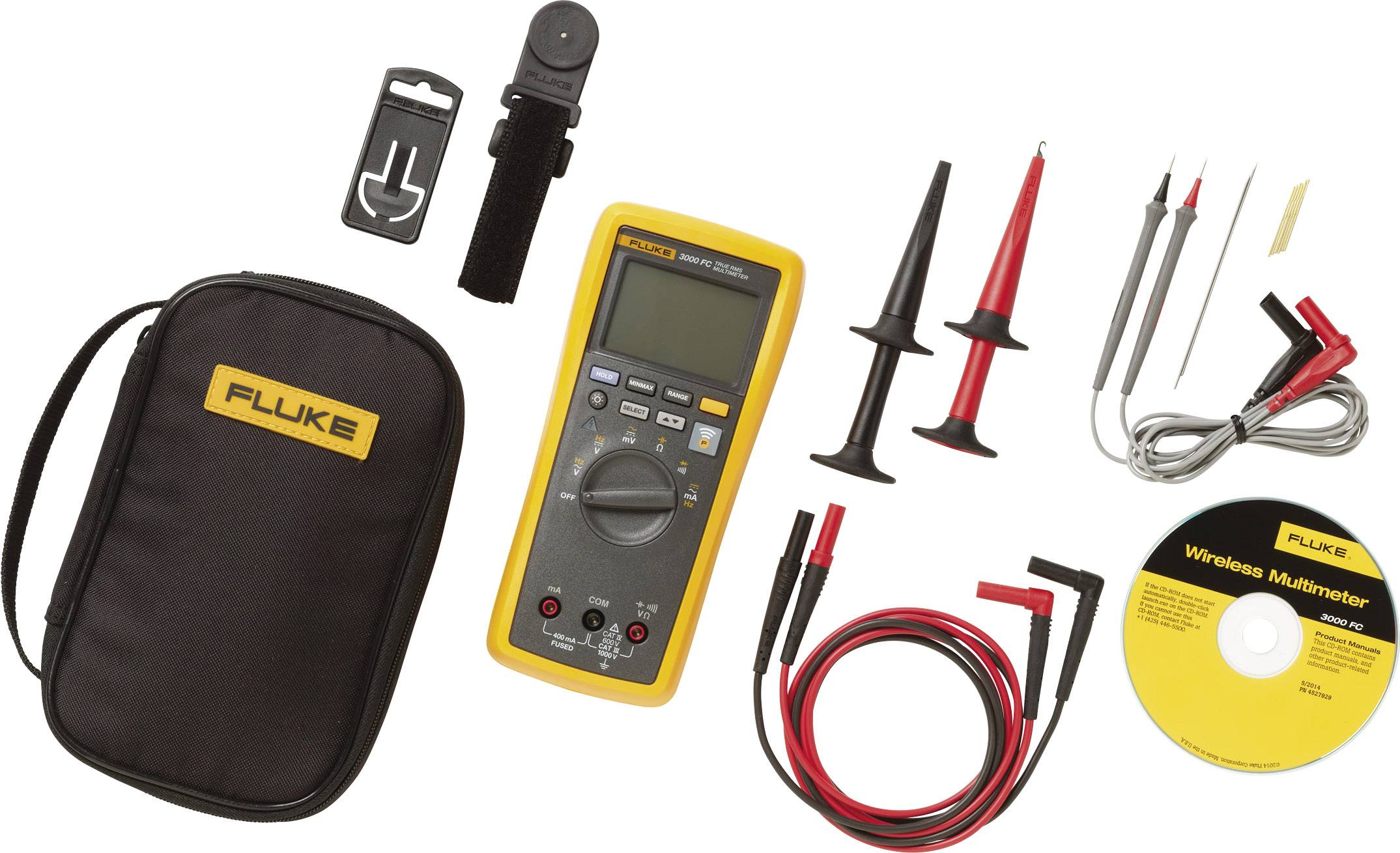 Fluke FLK-3000FC/EDA2 COMBO KIT Hand-Multimeter digital Grafik-Display, Datenlogger CAT III 1000 V