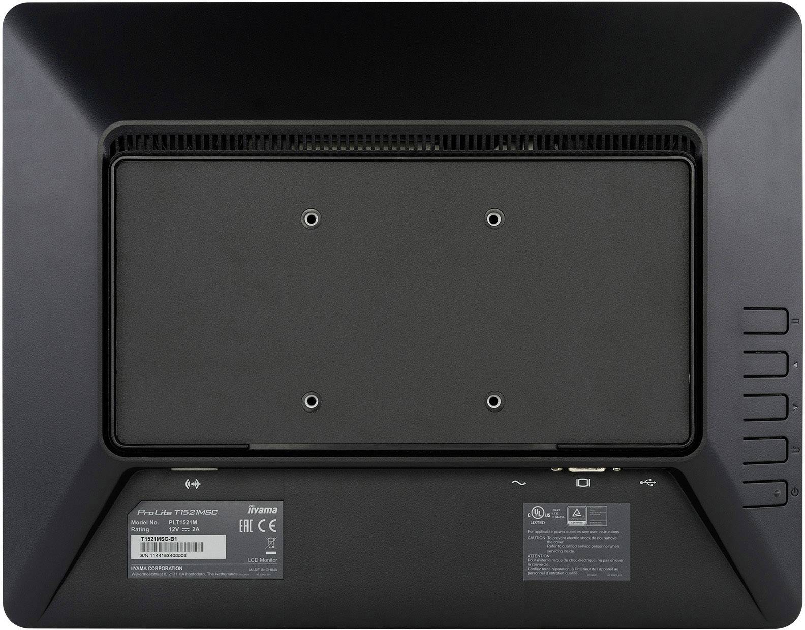 Iiyama T1521MSC-B1 Touchscreen-Monitor EEK: E (A - G) 38.1cm (15 Zoll) 1024 x 768 Pixel 4:3 8 ms VGA, USB TN LED