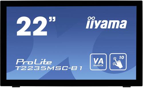 Iiyama T2235MSC-B1 Touchscreen-Monitor 54.6cm (21.5 Zoll) 1920 x 1080 Pixel 16:9 6 ms USB, VGA, DVI,