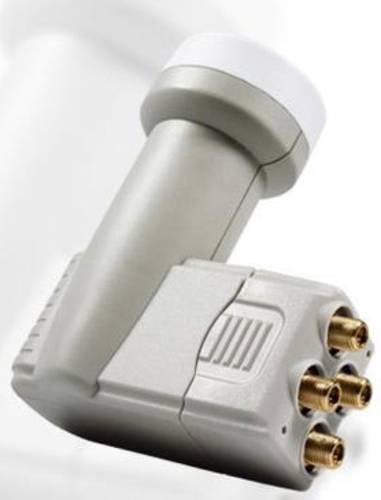 TEQS Quad-LNB Feedaufnahme: 40mm vergoldete Anschlüsse, Wetterschutz
