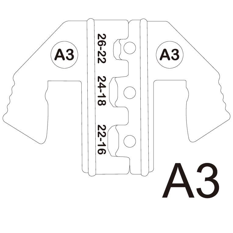 TOOLCRAFT PLE-0A3 Crimp-Einsätze Isolierte Kabelschuhe Quetschbereich: 0.1 bis 1.5mm² Passend für Marke (Zangen): TOOLCRAFT PZ-500