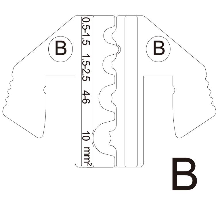 TOOLCRAFT PLE-0B Crimp-Einsätze Unisolierte Kabelschuhe Quetschbereich: 1.5 bis 10mm² Passend für Marke (Zangen): TOOLCRAFT PZ-500
