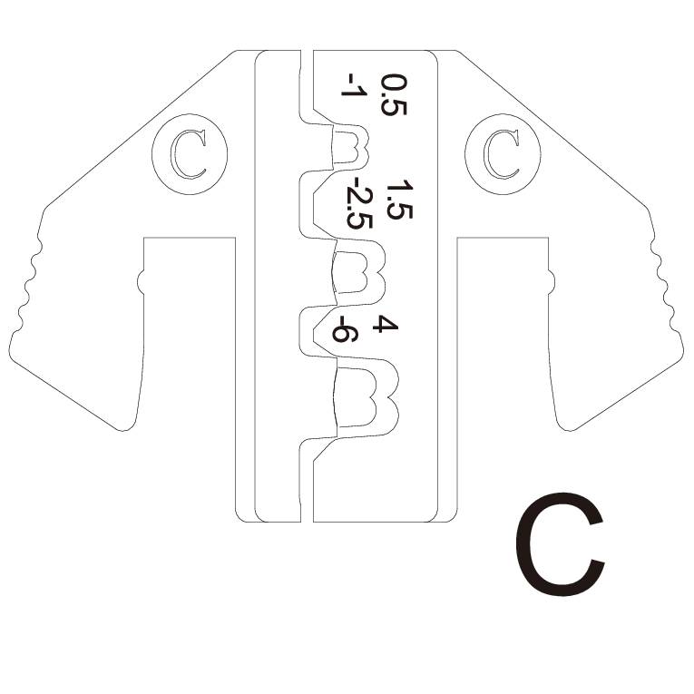 TOOLCRAFT PLE-0C TO-7875681 Crimpstempel Flachstecker 0.5 bis 6mm² Passend für Marke (Zangen) TOOLCRAFT PZ-500