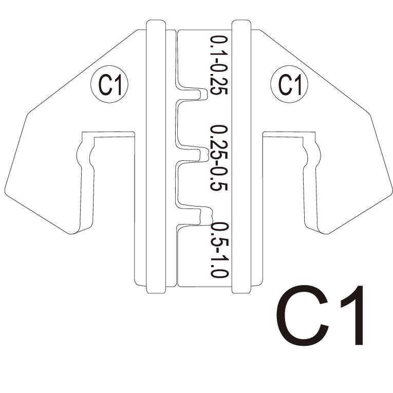 TOOLCRAFT PLE-0C1 Crimp-Einsätze Flachstecker Quetschbereich: 0.1 bis 1mm² Passend für Marke (Zangen): TOOLCRAFT PZ-500