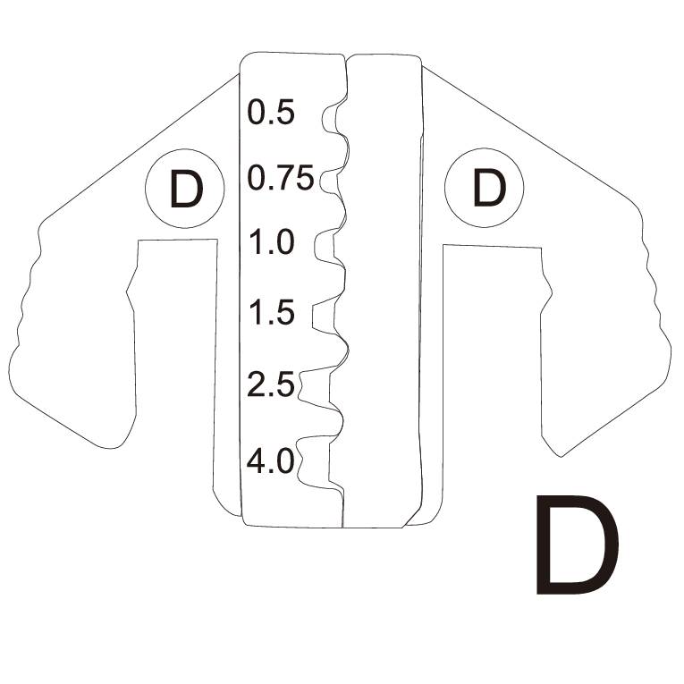 TOOLCRAFT PLE-0D Crimp-Einsätze Aderendhülsen Quetschbereich: 0.5 bis 4mm² Passend für Marke (Zangen): TOOLCRAFT PZ-500