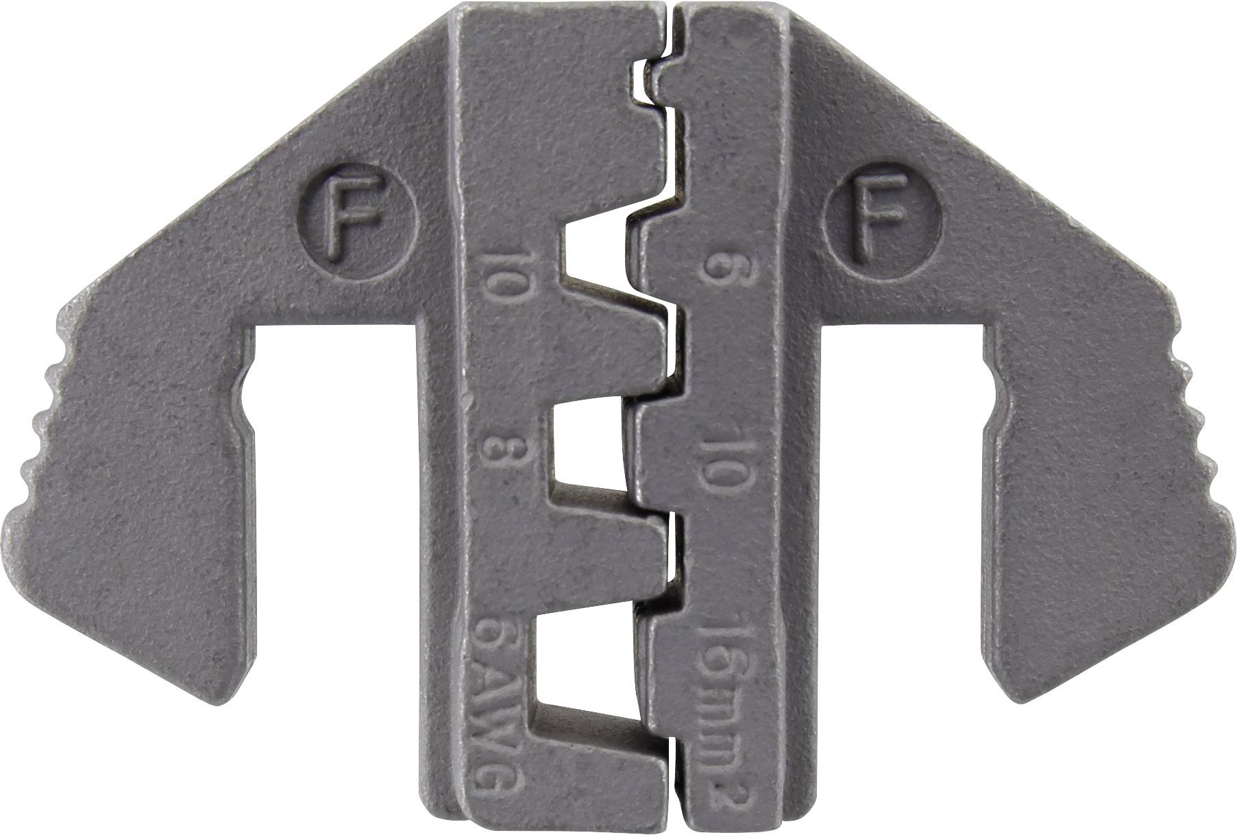 Kabelschneider mit verschiedenen Größenkennzeichnungen, einschließlich 6 AWG und 16 mm², auf Metallgravur.