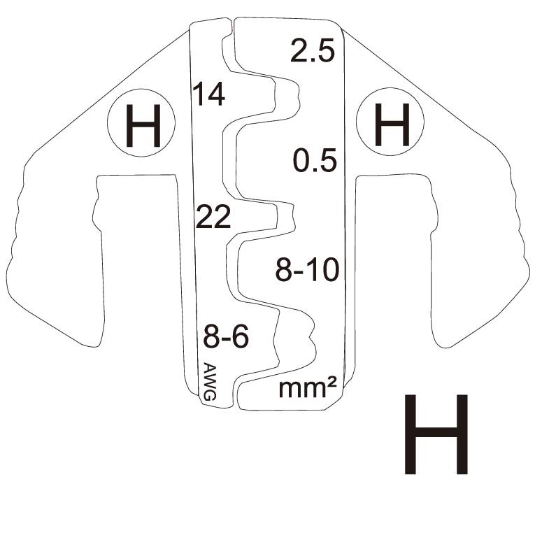 TOOLCRAFT PLE-0H Crimp-Einsätze Flachstecker, D-Sub-Stecker Quetschbereich: 2.5 bis 10mm² Passend für Marke (Zangen): TOOLCRAFT