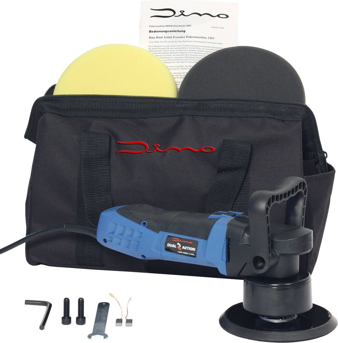 DINO KRAFTPAKET Exzenter 640200 Exzenterpoliermaschine 230V 600W 1500 - 6800 U/min 150mm