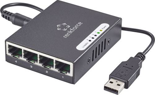 Renkforce RF-4270245 RF-4270245 Netzwerk Switch 4 Port 1000 MBit/s USB-Stromversorgung
